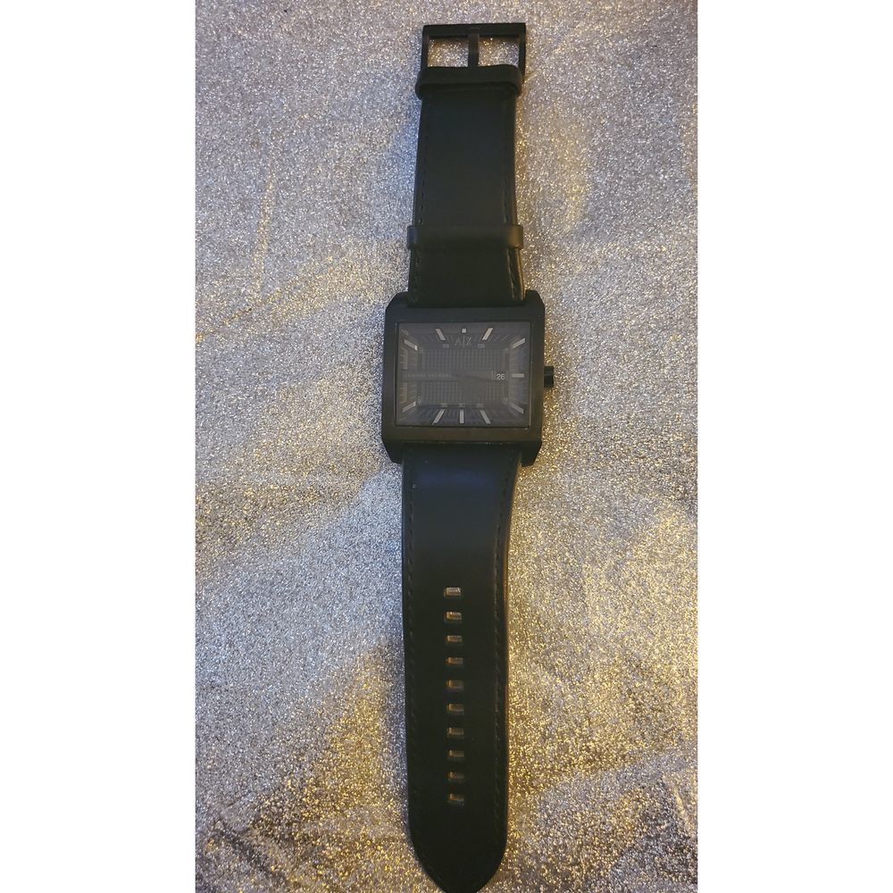 Armani Exchange Mens Leather Rectangular Watch - image 6